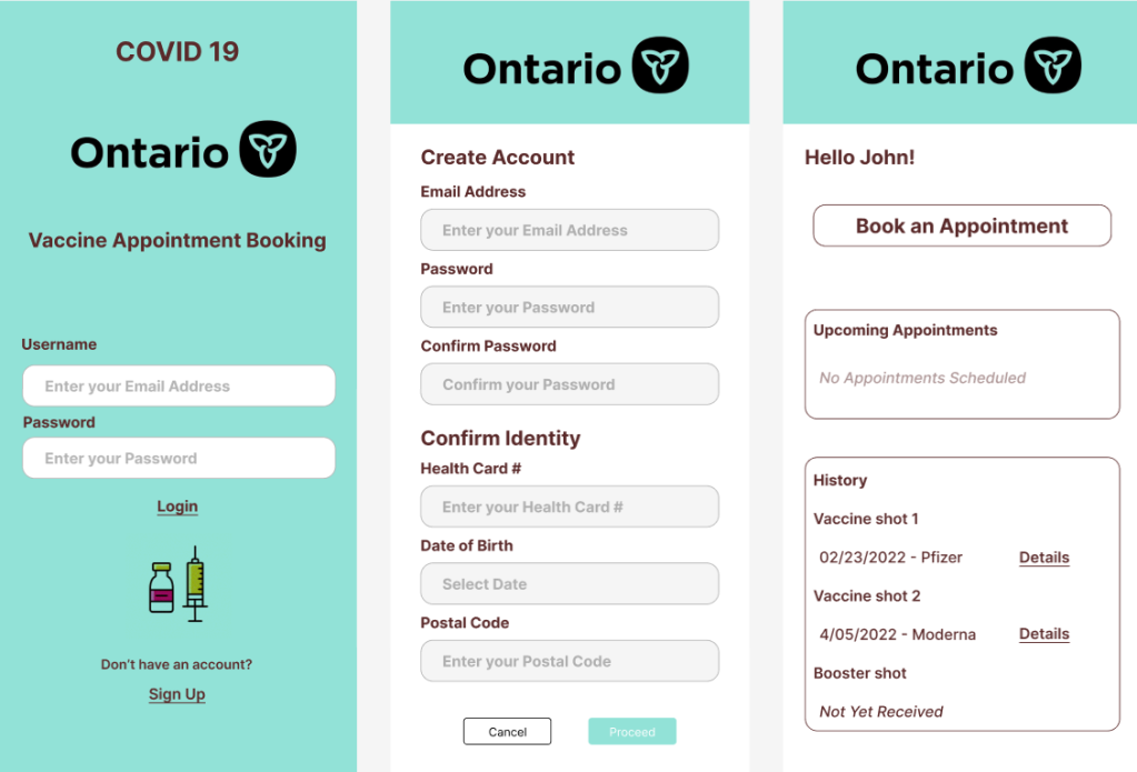 Ontario Covid App: Simplifying Vaccination Booking